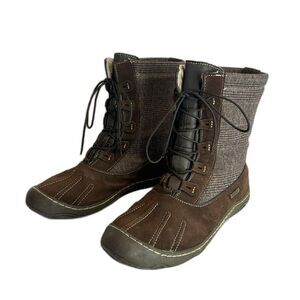 Woolrich Suede Brown Plaid Uppers Lace Up Waterproof Boots Womens 11